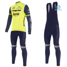 Tenue Maillot M/L + Collant à Bretelles 2020 Trek-Segafredo Hiver Thermal Fleece N002